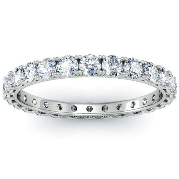 1.00cttw Round Four Prong Lab Created Diamond Eternity Band