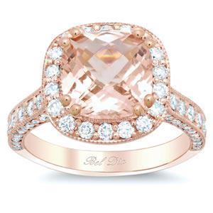 Rose Gold Engagement Ring Setting Halo Engagement Rings deBebians 