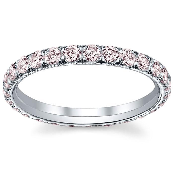 Rose Gold Diamond Eternity Ring Pink Diamond Wedding Band