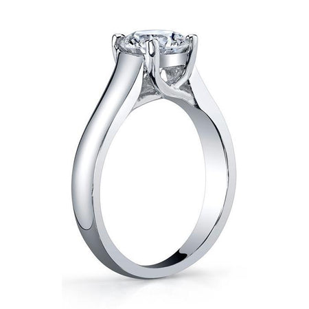 Round Cut Trellis Solitaire Diamond Ring 3.5mm Solitaire Engagement Rings deBebians 