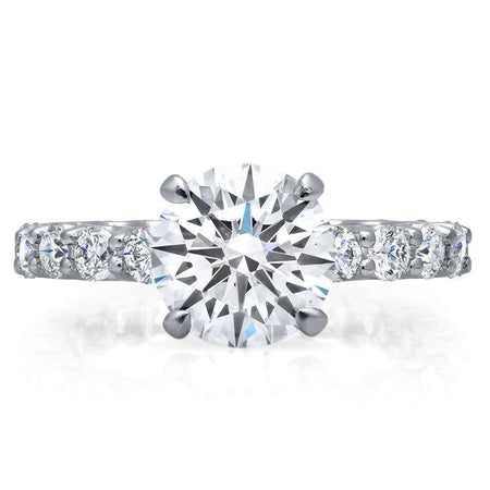 Round Diamond Eternity Engagement Ring Diamond Accented Engagement Rings deBebians 