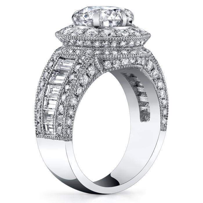 Round Diamond Halo Setting 2.40 cttw Halo Engagement Rings deBebians 