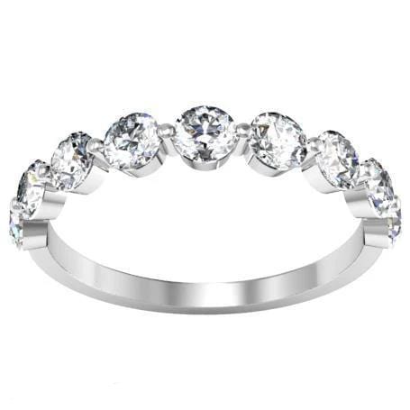 Round Diamond Nine Stone Band Diamond Wedding Rings debebians 