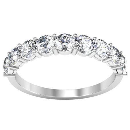 Round Diamond Nine Stone Band Diamond Wedding Rings debebians 