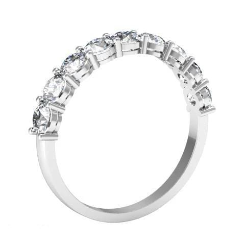 Round Diamond Nine Stone Band Diamond Wedding Rings debebians 