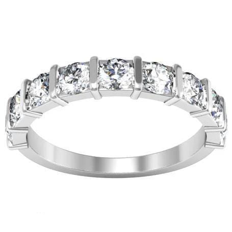 Round Diamond Nine Stone Band Diamond Wedding Rings debebians 