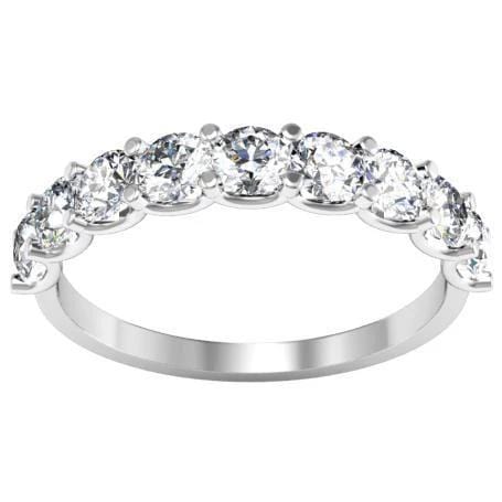 Round Diamond Nine Stone Band Diamond Wedding Rings debebians 