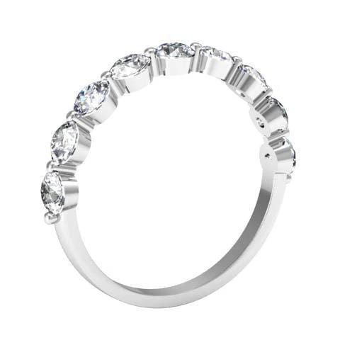 Round Diamond Nine Stone Band Diamond Wedding Rings debebians 