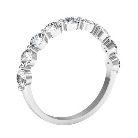 Round Diamond Nine Stone Band Diamond Wedding Rings debebians 