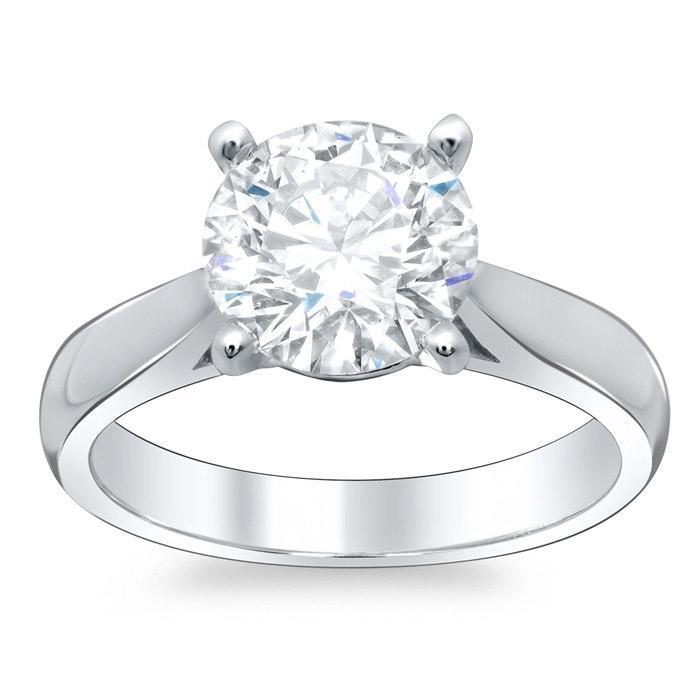 Round Open Tapered Solitaire Engagement Ring 2.7mm Solitaire Engagement Rings deBebians 
