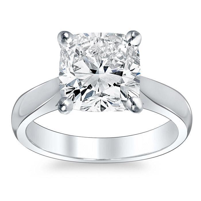 Round Open Tapered Solitaire Engagement Ring 2.7mm Solitaire Engagement Rings deBebians 