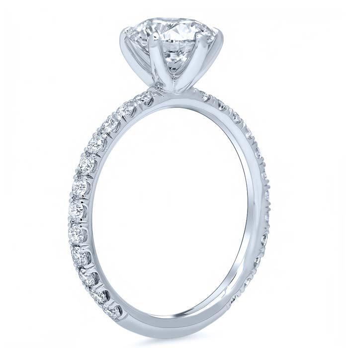 Round Pave Engagement Ring Diamond Accented Engagement Rings deBebians 