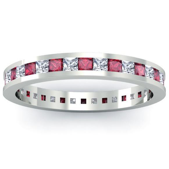 Ruby and Diamond Eternity Ring Gemstone Eternity Rings deBebians 