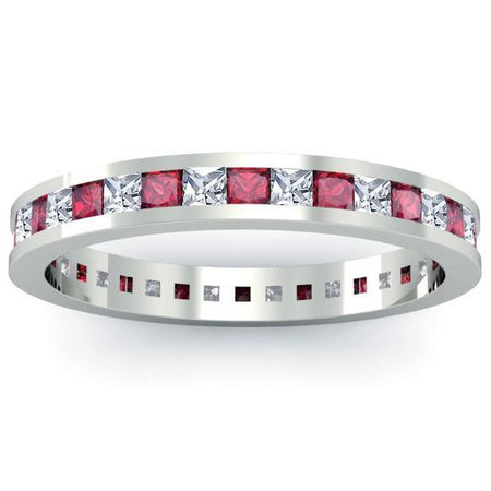 Ruby and Diamond Eternity Ring Gemstone Eternity Rings deBebians 