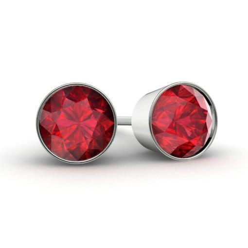 Ruby Stud Earrings Gemstone Stud Earrings deBebians 