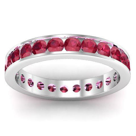 Ruby Eternity Band in Channel Setting Gemstone Eternity Rings deBebians 