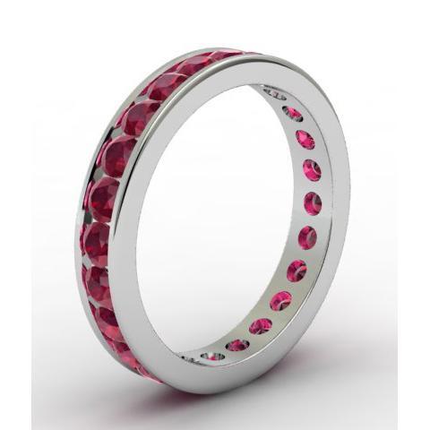 Ruby Eternity Band in Channel Setting Gemstone Eternity Rings deBebians 