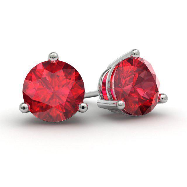 Ruby Stud Earrings Gemstone Stud Earrings deBebians 