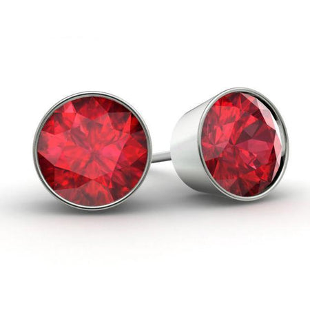 Ruby Stud Earrings Gemstone Stud Earrings deBebians 