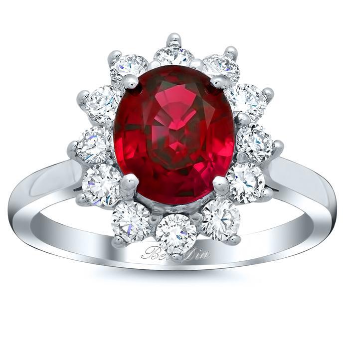 Ruby Halo Engagement Ring Ruby Engagement Rings deBebians 
