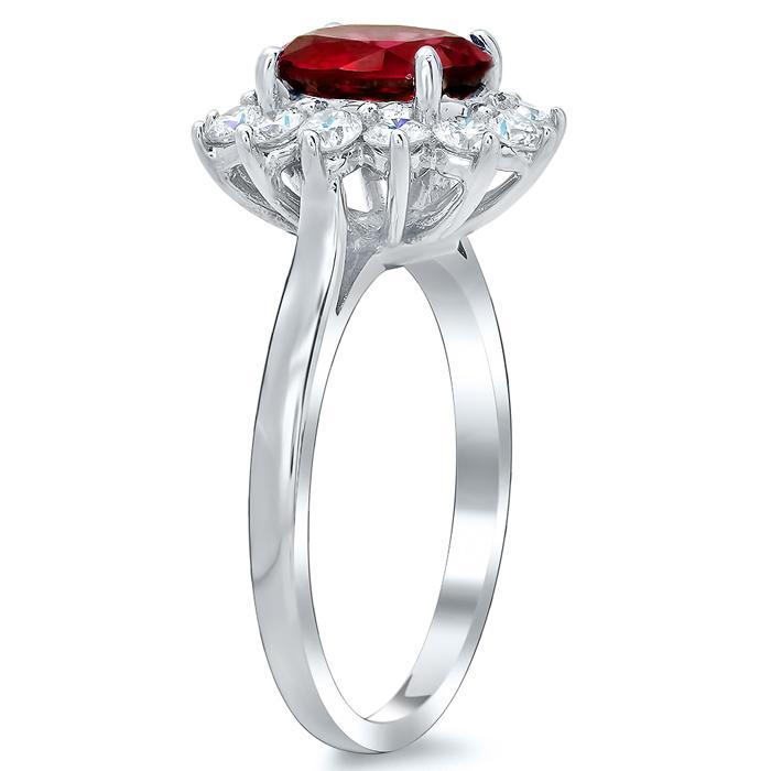 Ruby Halo Engagement Ring Ruby Engagement Rings deBebians 