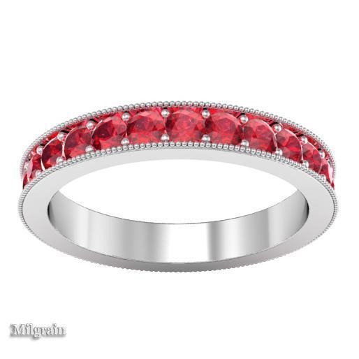 Ruby Pave Eternity Ring (1.30 cttw) Gemstone Eternity Rings deBebians 