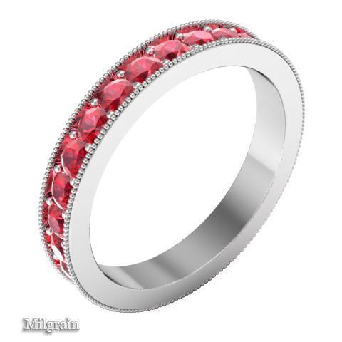 Ruby Pave Eternity Ring (1.30 cttw) Gemstone Eternity Rings deBebians 