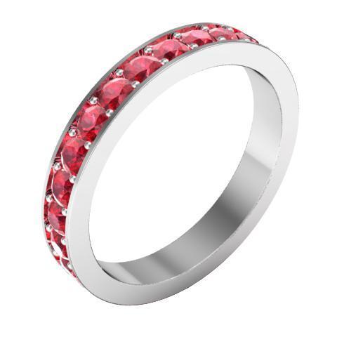 Ruby Pave Eternity Ring (1.30 cttw) Gemstone Eternity Rings deBebians 