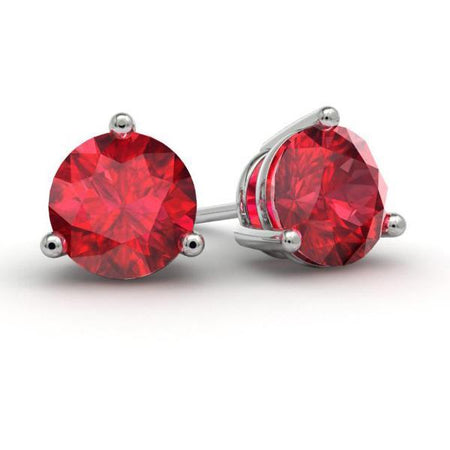 Ruby Stud Earrings Gemstone Stud Earrings deBebians 