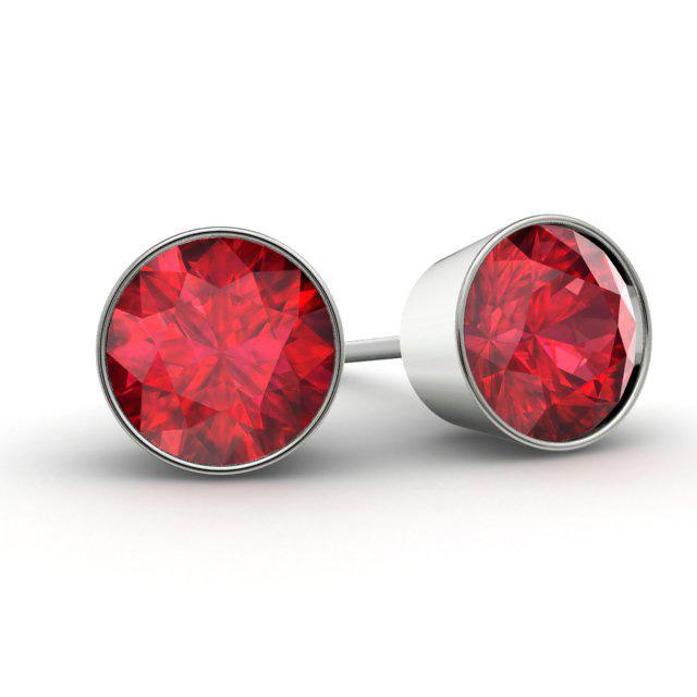 Ruby Stud Earrings Gemstone Stud Earrings deBebians 