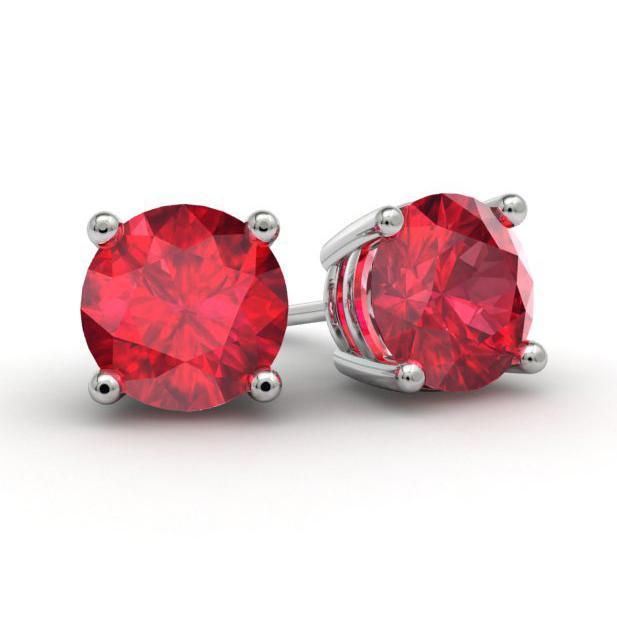 Ruby Stud Earrings Gemstone Stud Earrings deBebians 