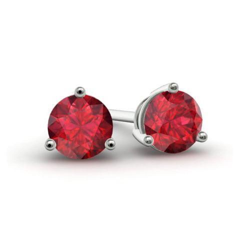Ruby Stud Earrings Gemstone Stud Earrings deBebians 