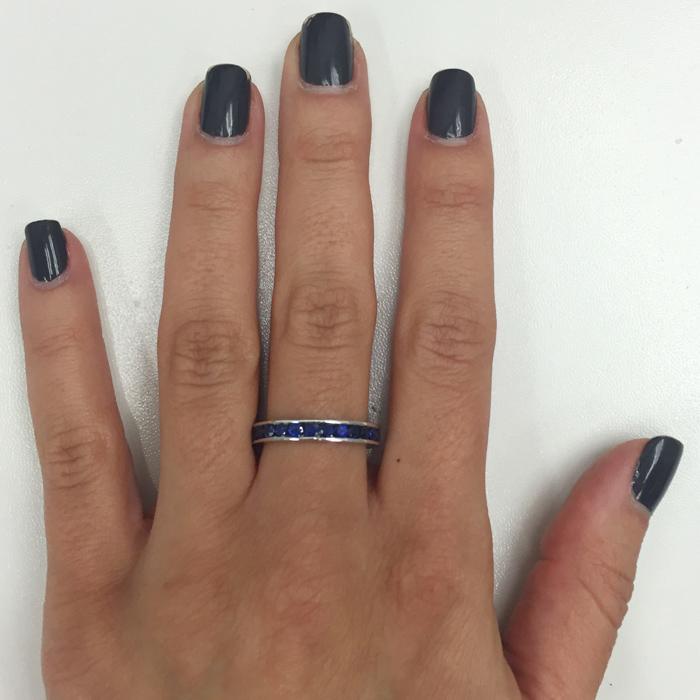 Sapphire Eternity Band in Channel Setting Gemstone Eternity Rings deBebians 