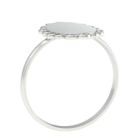 Women's Sterling Silver Flat Oval Signet Ring - Large, Polished Finish, Perfect For Engraving, Made In USA