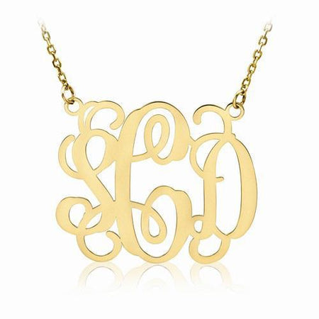 Script Monogram Pendant Personalized Necklaces deBebians 