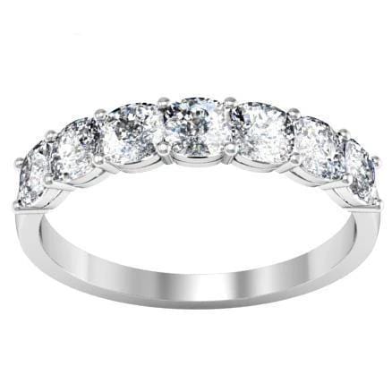 Seven Stone Ring with Square Shaped Diamonds Diamond Wedding Rings debebians 