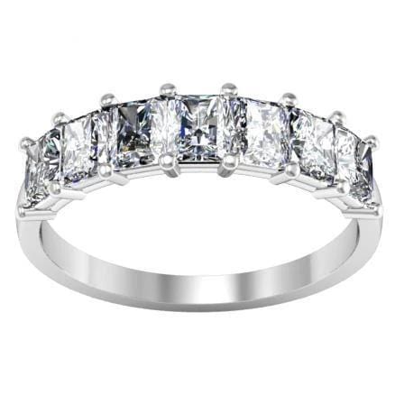 Seven Stone Ring with Square Shaped Diamonds Diamond Wedding Rings debebians 