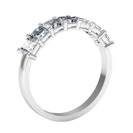 Seven Stone Ring with Square Shaped Diamonds Diamond Wedding Rings debebians 