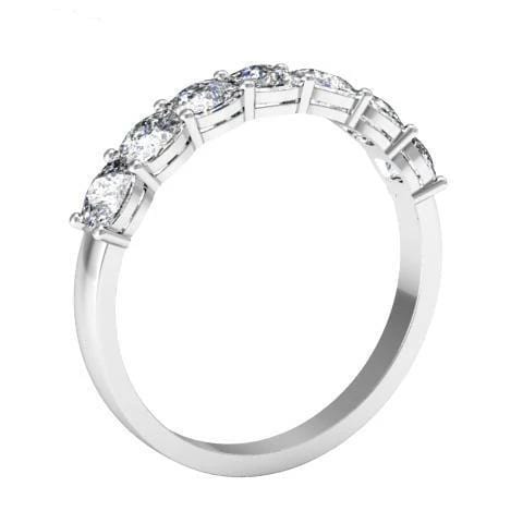 Seven Stone Ring with Square Shaped Diamonds Diamond Wedding Rings debebians 