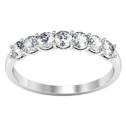 Seven Stone Round Diamond Ring (0.55 cttw) Diamond Wedding Rings debebians 