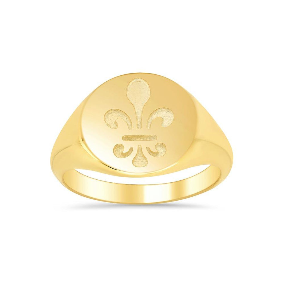 Fleur de lis Signet Ring for Ladies Signet Rings deBebians 