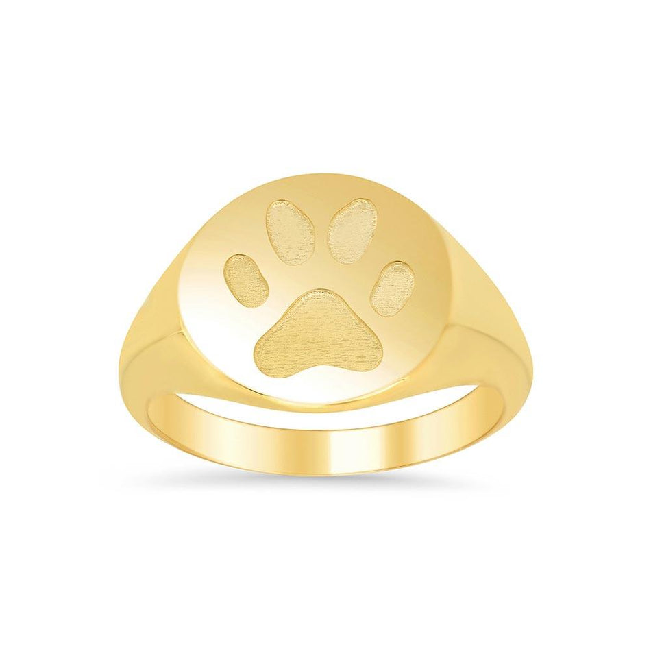 Paw Print Signet Ring for Women Signet Rings deBebians 