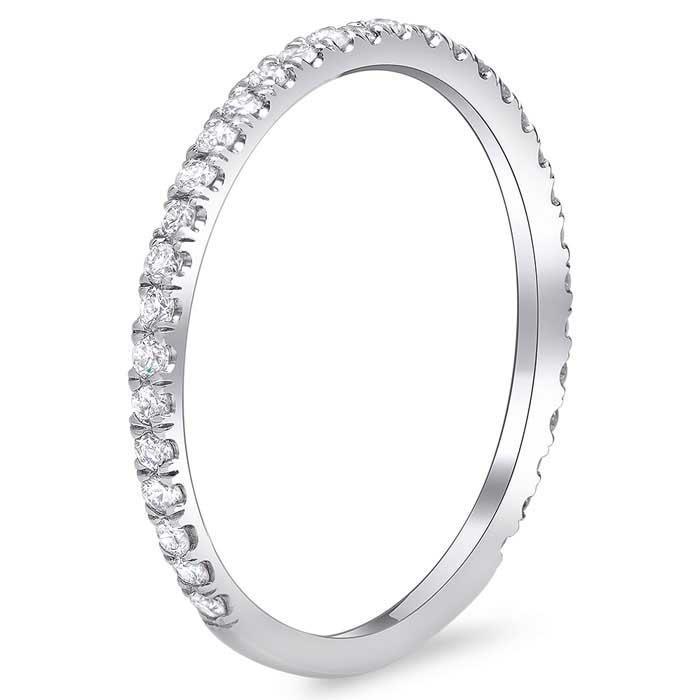 Single Row Diamond Pave Wedding Ring Diamond Wedding Rings deBebians 