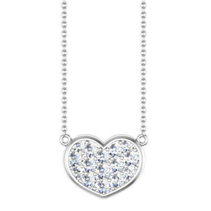 Gold Heart Necklace with Diamonds Diamond Necklaces deBebians 