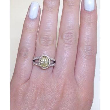 Split Shank Oval Yellow Diamond Engagement Ring Yellow Diamond Engagement Rings deBebians 