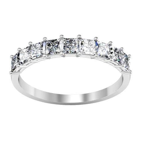 Square Shaped Shared Prong Nine Stone Ring Diamond Wedding Rings debebians 