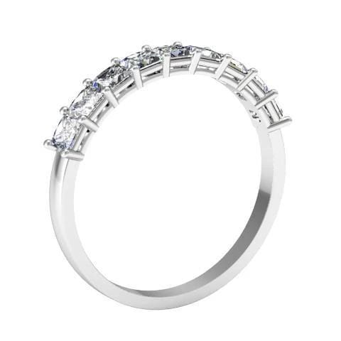 Square Shaped Shared Prong Nine Stone Ring Diamond Wedding Rings debebians 