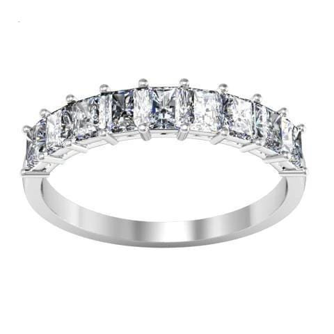 Square Shaped Shared Prong Nine Stone Ring Diamond Wedding Rings debebians 