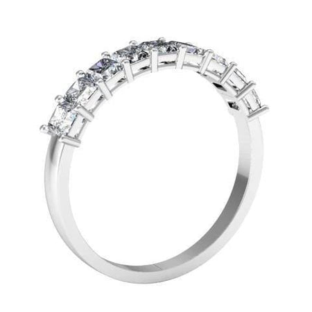 Square Shaped Shared Prong Nine Stone Ring Diamond Wedding Rings debebians 