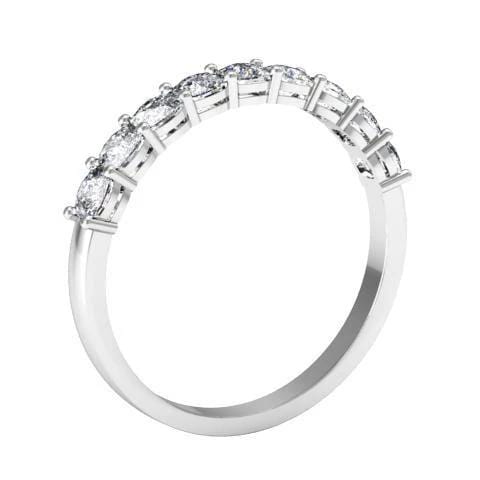 Square Shaped Shared Prong Nine Stone Ring Diamond Wedding Rings debebians 